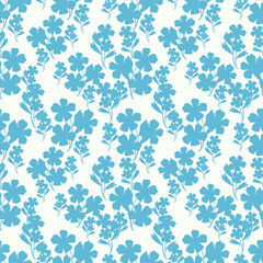 Vector abstract seamless simple floral pattern. Flower pattern. Spring pattern. Pattern for textiles or for cover. Wallpaper. Hand drawn.