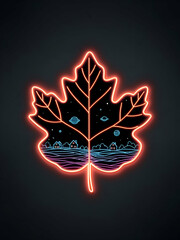 neon leaf of life with everything