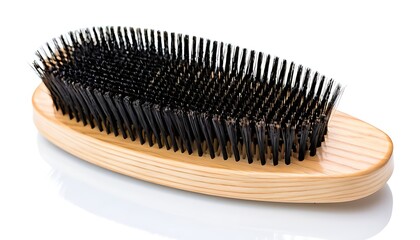 Wooden Clothes Brush with Black Bristles