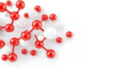 Hydrogen Molecule Model on White Background 3D Rendering