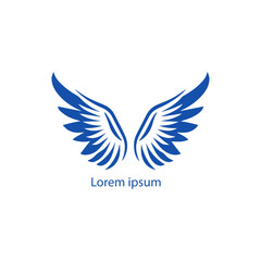 Obraz premium Set of black wings icons. Wings badges. Collection wings badges. Vector illustration, Abstract golden wings on black background,