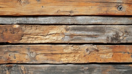 Fototapeta premium Weathered Wooden Plank Wall with Knots and Cracks