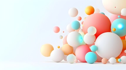 Bioluminescent Proteins Pulsing in Vibrant 3D Render on White Background