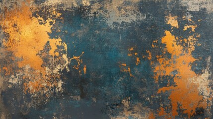 Obraz premium Abstract Textured Background with Golden and Blue Hues