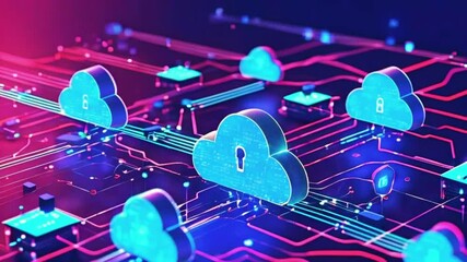 concept of serverless computing, developers focus on code cloud handles infrastructure management. Show how cloud functions triggered user requests, 4K High-Quality Animation Video