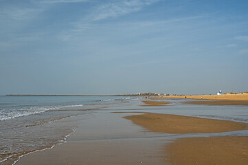 endless sand beach at Isla Christina at the Costa de la Luz in Andalusia