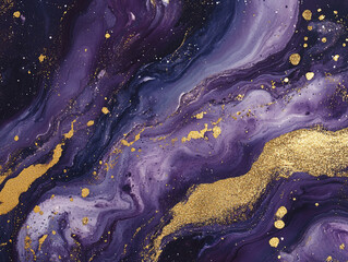 Golden and purple colors flowing in abstract form