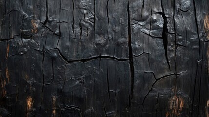 Obraz premium Blackened Wooden Surface with Deep Cracks