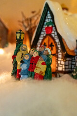 Hand painted Christmas Village choir and church
