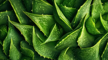 Obraz premium Close-up of Lush Green Aloe Vera Leaves