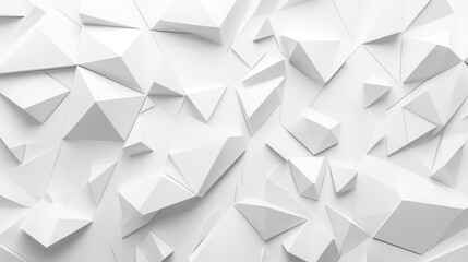 Fototapeta premium Abstract White Geometric Pattern Triangles 3D Texture Background