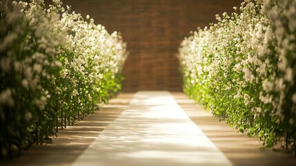 Obraz premium Ceremony backdrop with personalized signage, for a memorable wedding arch setting, ,