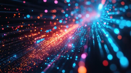 Fototapeta premium Complex technology connections creating a dynamic, illuminated digital pattern