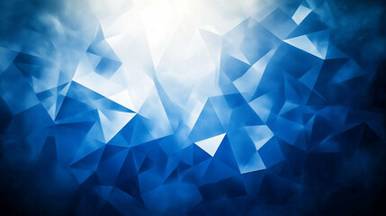 Fototapeta premium Abstract Blue Polygonal Background with Light and Depth