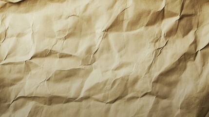 Close-up of Crumpled Brown Paper Texture