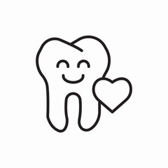 happy smiling tooth icon sign vector