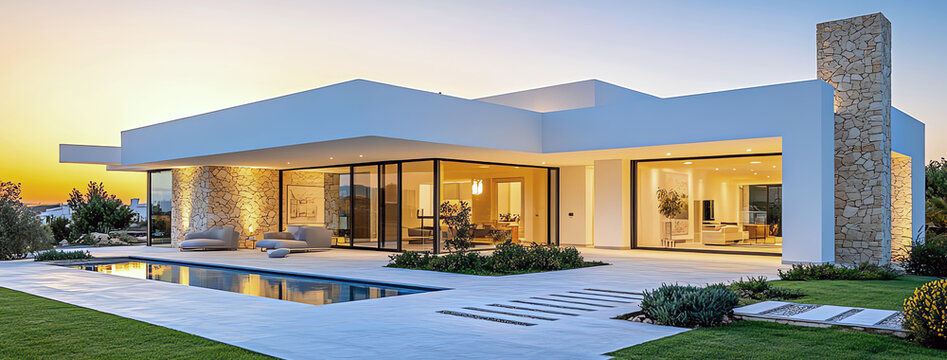 modern luxury villa, AI generated