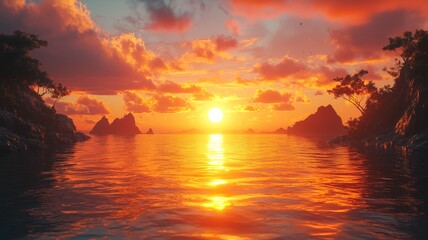 Fototapeta premium 朝焼けの海