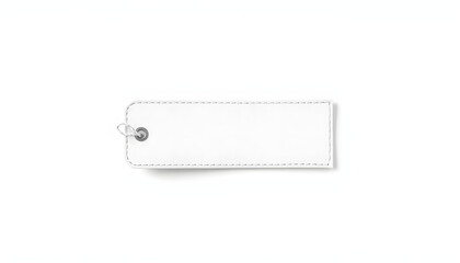 White blank clothing tag label isolated on white background isolated with white highlights, png