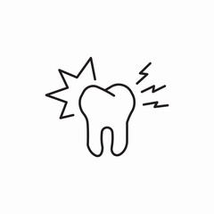 tooth pain icon sign vector