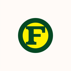 Letter f round logo design