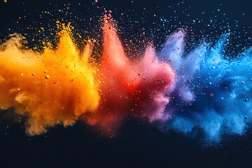Colorful Powder Explosion. Generative AI