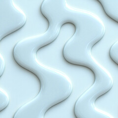 Smooth, wavy, light grey surface with glossy finish creates modern and elegant aesthetic. soft curves add touch of sophistication to any design