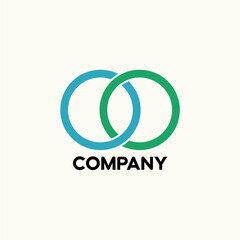 Two circles logo design and related company editable vector image