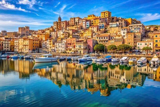 The Port of Sciacca in the province of Agrigento Sicily is a picturesque symmetrical setting, waterfront,Port, dock, Sicily, province, symmetrical, destination, boats, Sciacca