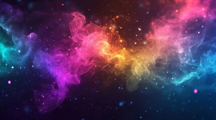 Abstract Swirling Nebula with Multicolored Dust and Stars
