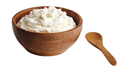 Creamy Yogurt in a Wooden Bowl Perfect for Healthy Snacks and Breakfast