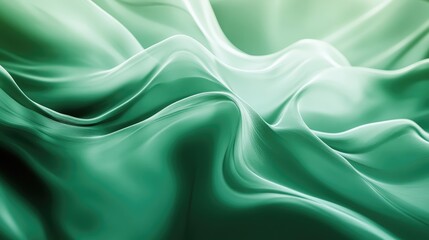 Obraz premium Green background with soft, flowing lines, creating a gentle and calming visual effect