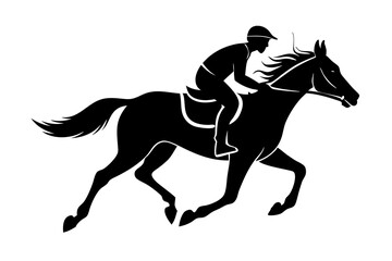 Horse Galloping Silhouette | vector silhouette illustration on white background