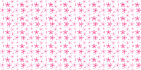 Seamless Floral Pattern with Pink Blossom Petals on Transparent Background, Delicate Flower Petals, Design for Fabric, Wallpaper, and Stationery