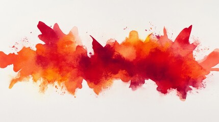 Abstract Watercolor Splash in Red and Orange Hues