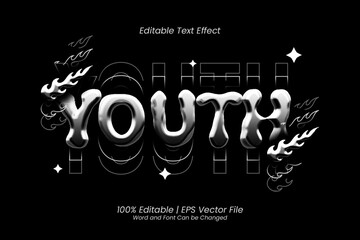 Youth chrome template Bold 3D Editable text Effect Style