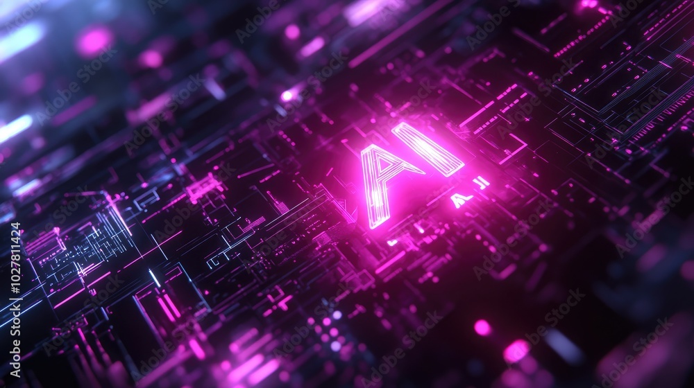Poster high-tech logo design with 