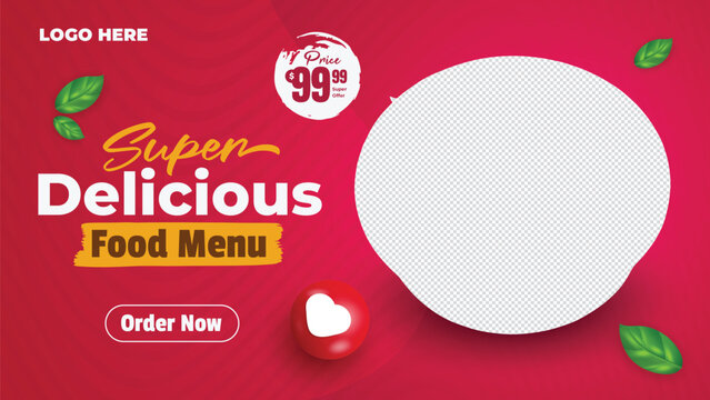 Food menu and restaurant web banner template