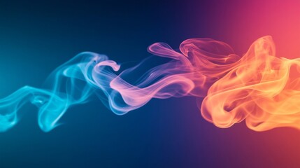Fototapeta premium Abstract Blue and Orange Smoke Swirls Against a Gradient Background