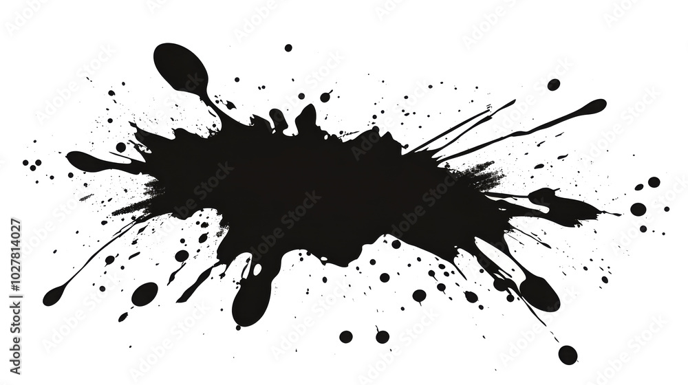 Poster artistic ink splash design created on a white background for creative projects and graphics