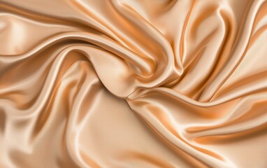 Obraz premium Rich gold satin fabric, flowing with smooth, shimmering folds, evoking elegance, wealth, and luxury Perfect for high-end branding or design