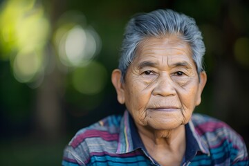 A Thoughtful Gaze of a Non Binary Elder with Lifetime of Wisdom and Experience