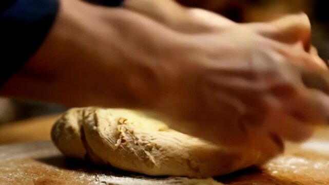 a chef who is smoothing bread dough