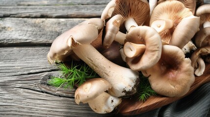 Fototapeta premium Mushroom captured on a peaceful background, awesome natural mushroom. Background modest, mushroom pronounced.