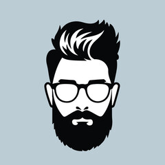 vector illustration of a bearded man