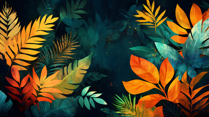 Abstract Animal and Plant Background Illustration