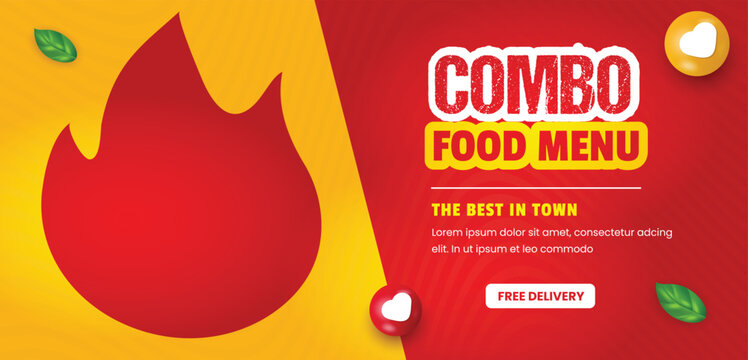 Food menu and restaurant web banner template