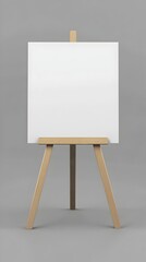 Blank Stand Up Easel for Presentation on Grey Background in