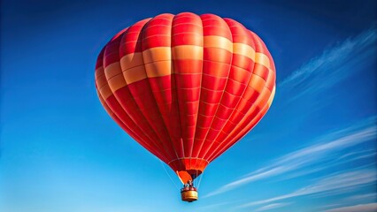 Fototapeta premium Extreme close-up of a red hot air balloon against a blue sky background