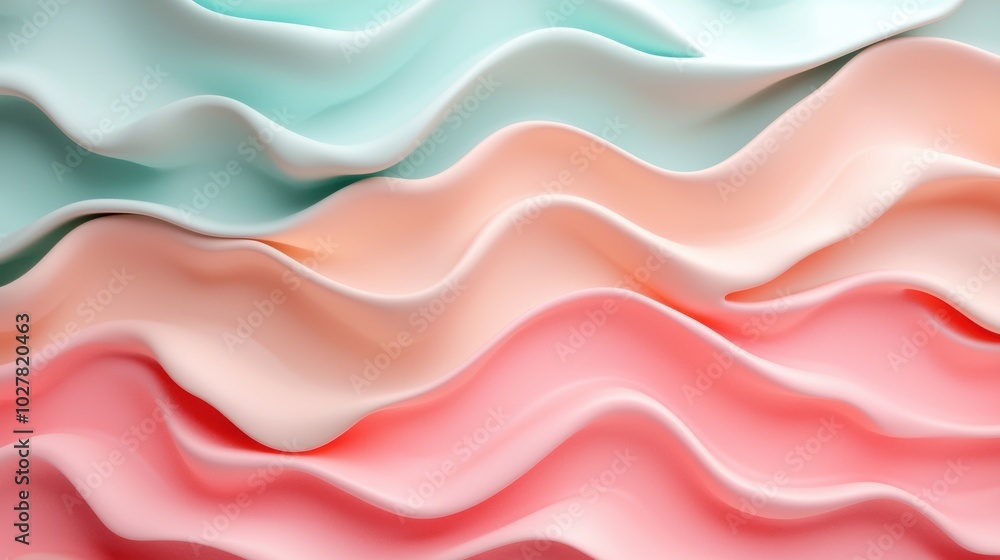 Poster abstract wavy pattern in soft colors.